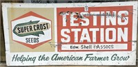 46x94 Metal Supercrost Seeds Sign Edw. Shell
