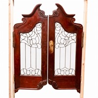 Mahogany & Leaded Glass Brunswick Saloon Doors