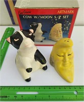 S&P shaker Artmark cow with moon set