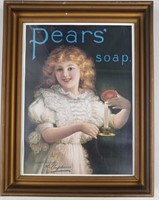 Vtg Antique Gold Tone Frame w/Pears Soup Reprint