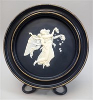 Faux Black Jasperware Cast Resin Wall Plate