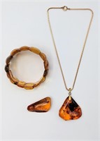 Lot Of Natural Honey/ Conac Baltic Amber Jewelry