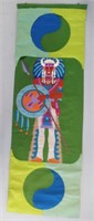Lg Retro Folk Art Felt "Native Chief" Tapestry