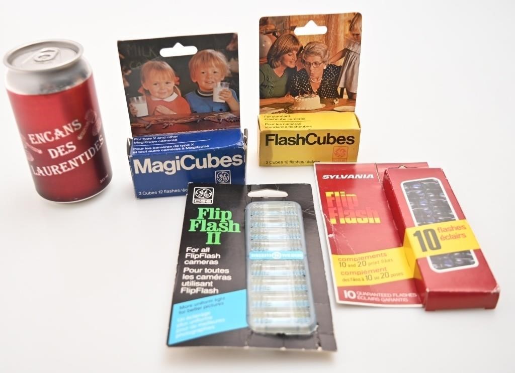 Flash Cubes et Flip flash, vintages