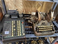 Two Vintage Office Machines, Olive Type Writer  &