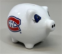 Montreal Canadians Hockey Pottery Piggy Bank