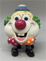 Pottery Clown on Spring Legs Piggy Bank VTG