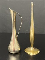 2 Mid-Century Silver Plate Vases