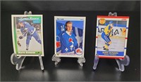 3 Mats Sundin Rookie hockey cards
