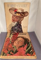 1930’s Pair of MARIE-CLAIRE magazines From the