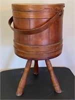 Firkin Wooden Sewing Bucket on Legs