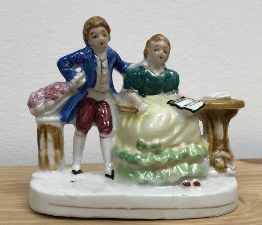 Colonial Courting Couple Figurine Post War Japan