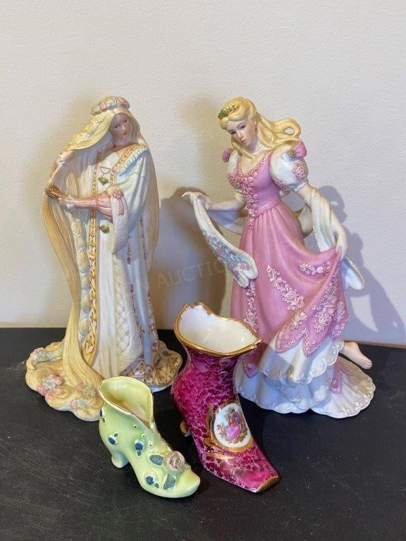 Cinderella & Rapunzel Figurines & Slippers