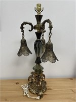 Vtg French Filigree Hollywood Regency Table Lamp