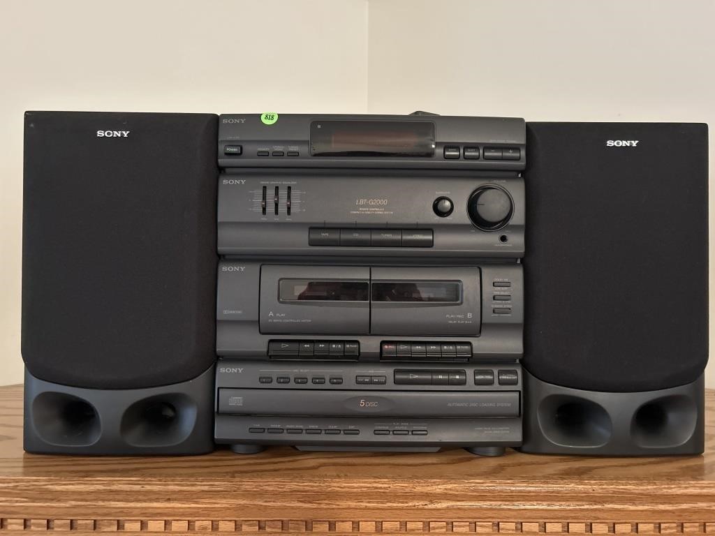 SONY HOME STEREO SOUND SYSTEM WITH CD & TAPE