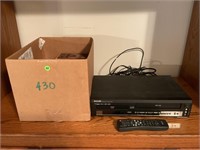 PHILLIPS DVD / VHS PLAYER & BOX OF DVDS