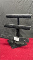 12 inch black velvet triple bar jewelry stand