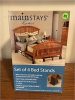 MAINSTAYS HOME SET OF 4 BED STANDS - NEW IN BOX
