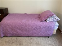 TWIN SIZE BED WITH BEDDING