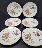 6 Royal Worcester Porcelain Evesham Dinner Plates