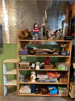 SHELF WITH CONTENTS - BOARD GAMES, CRAFT SUPPLIES,