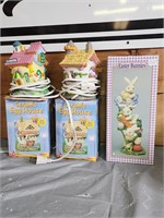 Lot of 3 easter decorations and lighted houses