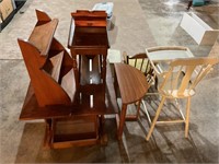 FURNITURE LOT - HIGH  CHAIR, CHILDS ROCKING CHAIR,