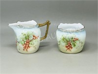 antique Bavarian porcelain cream & sugar