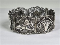 Vintage Filigree Egyptian Bracelet, Sterling