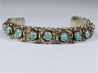 Vintage Sterling & Turquoise Cuff Bracelet