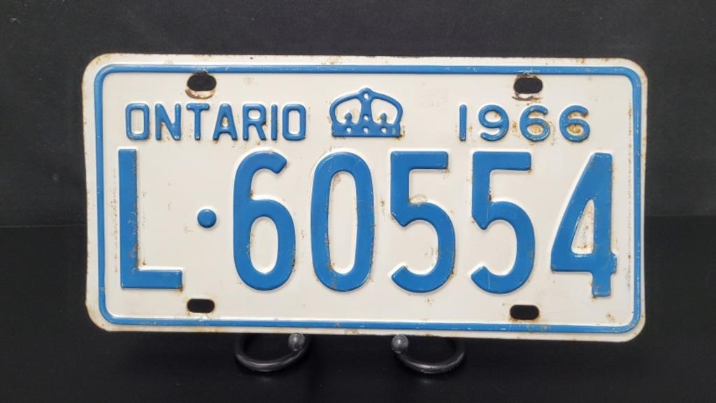 1966 Ontario License Plate