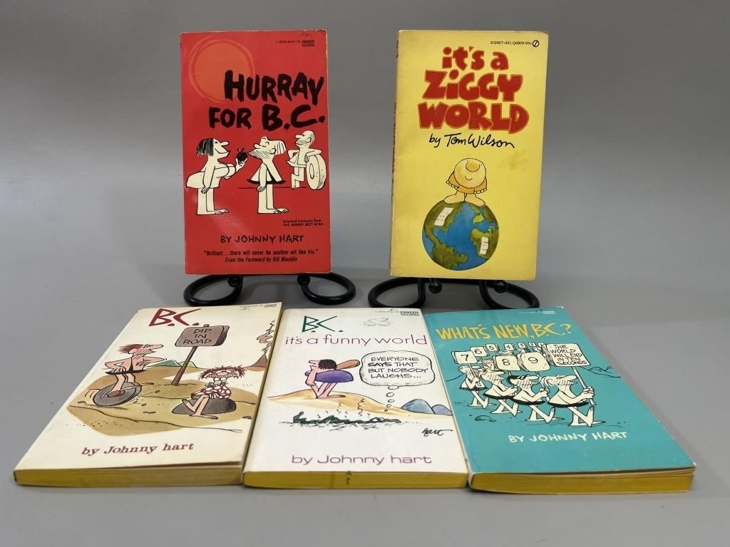 5 Comedic B.C. Books by Johnny Hart & Tom Wilson