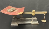 Antique Balancing Scale With Small Weights