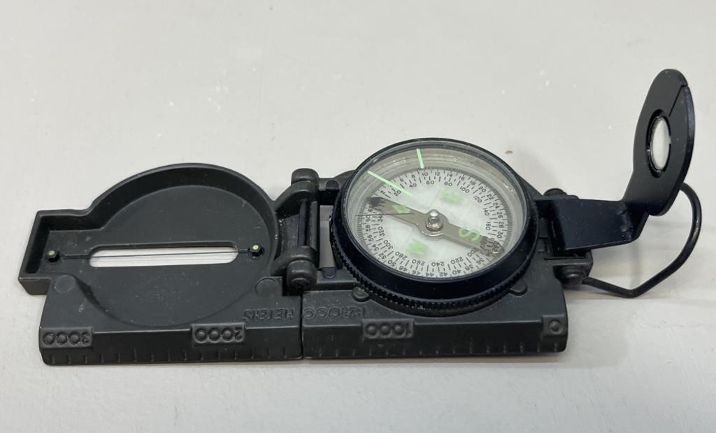 Compact Folding Black  Military Compass