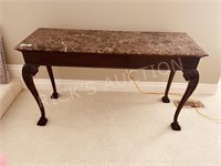 Stickley sofa table w/ marble top