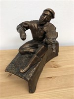 Fiddler on the Roff, Bronzed Plaster Sculpture