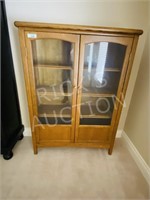 small oak and glass display cabinet