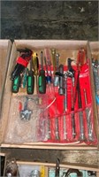 Allen wrenches, various screwdrivers, tire