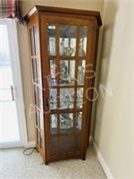 glass and wood display cabinet