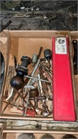 Welding rods, trailer ball, various drill bits