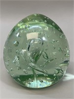 Heavy Solid Art Glass Control Bubble Egg
