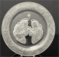 Morgantown Frosted Crystal Religious Plate