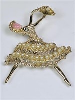 1950s Coro Ballerina Brooch, Unsigned