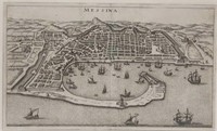 Matthaus Merian, Messina Italy Map, 1688