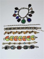 Vintage Bracelets: Watch Fob Style, BSK, Goldette