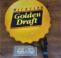 Michelob Gold Draft Beer Lighted Bottle cap