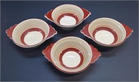 1930s Susie Copper Red Double Handle Bowls