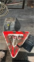 Welding mask, yield sign