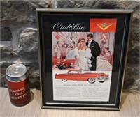 Publicité originale Cadillac, 1955, encadrée