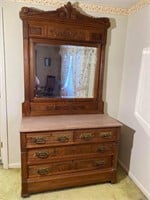 Antique Marble Top Dresser w/Mirror